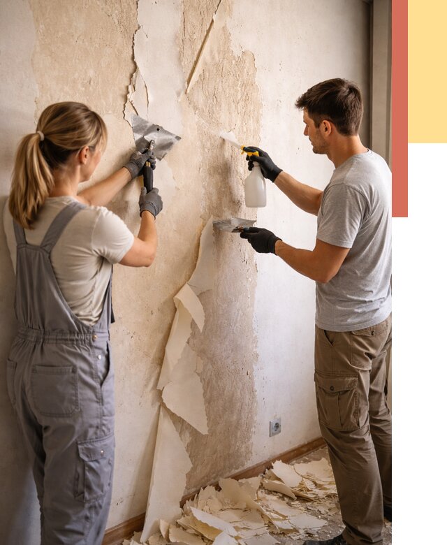 Снятие старых обоев в Ачинске от 5318 руб. под ключ недорого | ОТДЕЛОЧНИК-Чнс