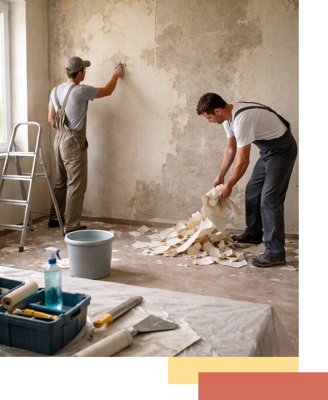 Снятие старых обоев в Ачинске быстро и качественно