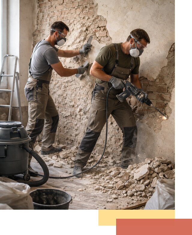 Демонтаж штукатурки со стен в Ачинске быстро и аккуратно