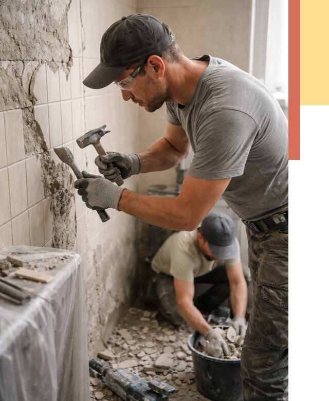 Демонтаж плитки со стен в Ачинске от 861 руб. — быстро и недорого | ОТДЕЛОЧНИК-Чнс