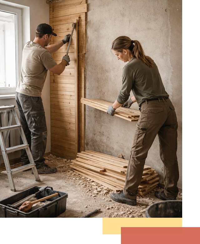 Демонтаж вагонки со стен в Ачинске — профессиональный демонтаж