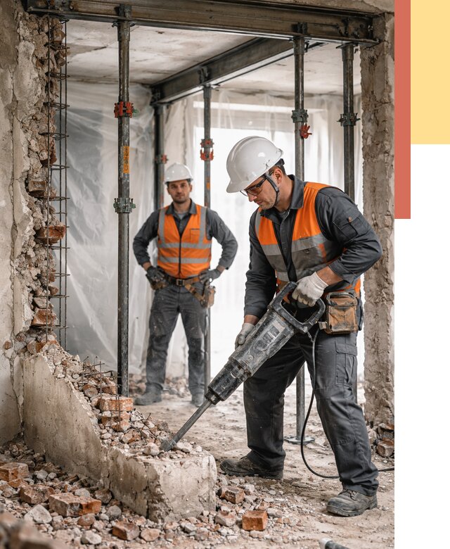 Снос несущих стен в Ачинске от 10383 руб. — демонтаж несущей стены под ключ | ОТДЕЛОЧНИК-Чнс