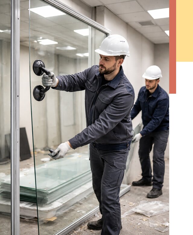 Демонтаж стеклянных перегородок в Ачинске от 3242 руб. — быстро и недорого | ОТДЕЛОЧНИК-Чнс