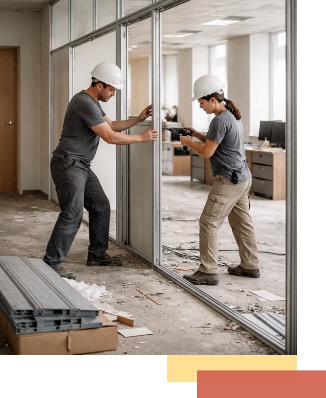 Демонтаж алюминиевых перегородок в Ачинске быстро и аккуратно