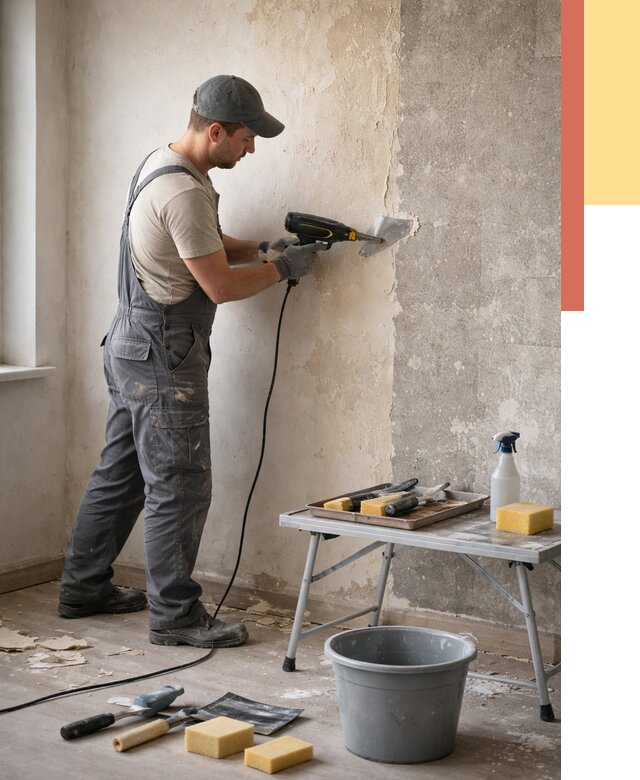 Очистка стен от клея в Ачинске от 1874 руб. — снятие и удаление клея со стен | ОТДЕЛОЧНИК-Чнс