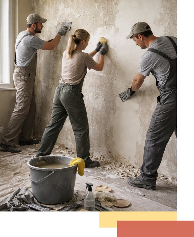 Очистка стен от клея и грунтовки в Ачинске качественно и быстро