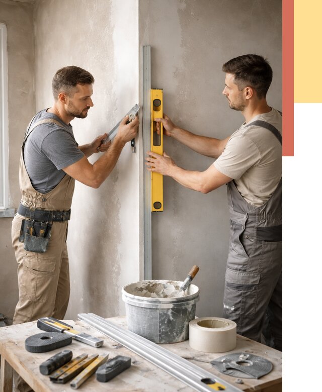 Выведение углов стен в Ачинске от 1874 руб. быстро и недорого | ОТДЕЛОЧНИК-Чнс