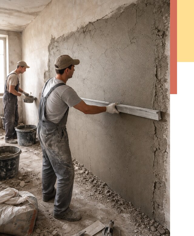 Цементная штукатурка стен в Ачинске от 4559 руб/м2 — быстро и недорого | ОТДЕЛОЧНИК-Чнс