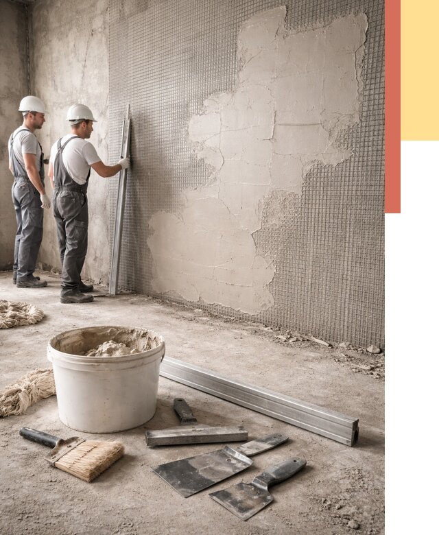 Штукатурка стен по сетке в Ачинске от 5572 руб./м2 — быстро и недорого | ОТДЕЛОЧНИК-Чнс