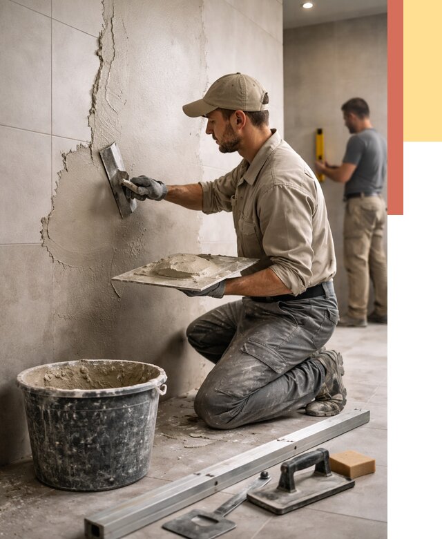 Штукатурка стен в ванной в Ачинске от 4559 руб./м² — выравнивание под ключ | ОТДЕЛОЧНИК-Чнс