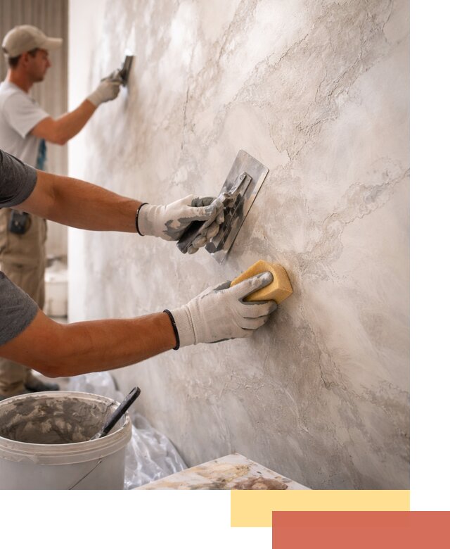 Декоративная штукатурка под мрамор в Ачинске для стен и потолков