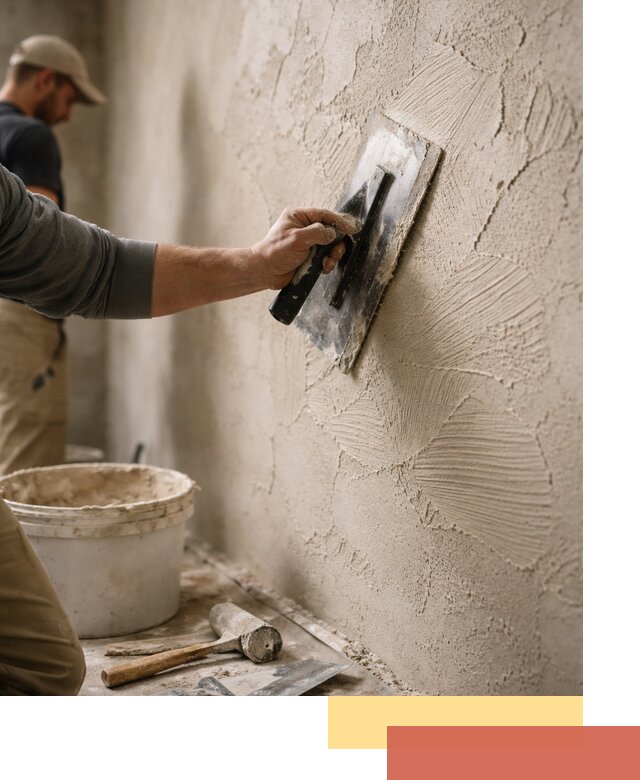 Фактурная штукатурка стен в Ачинске — монтаж, отделка, реставрация