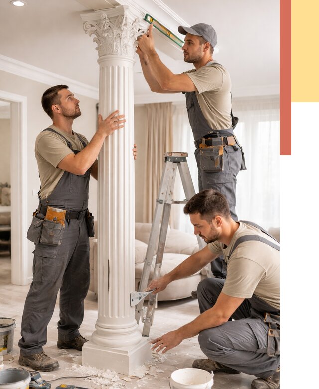 Установка декоративных колонн в Ачинске от 12156 руб. под ключ | ОТДЕЛОЧНИК-Чнс