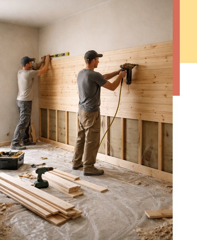 Монтаж деревянной вагонки на стены в Ачинске от 7598 руб. | Услуги монтажа вагонки | ОТДЕЛОЧНИК-Чнс