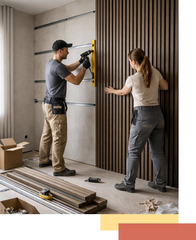 Монтаж реечных панелей на стены в Ачинске