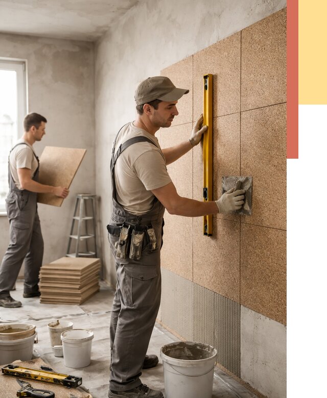 Монтаж пробковых панелей на стены в Ачинске от 3546 руб. — ОТДЕЛОЧНИК-Чнс