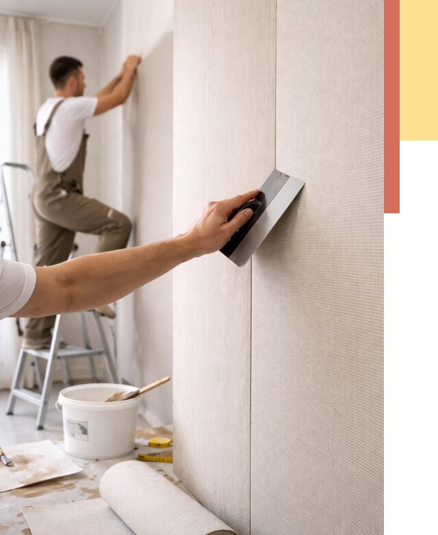 Поклейка текстильных обоев в Ачинске от 4559 руб. под ключ | ОТДЕЛОЧНИК-Чнс