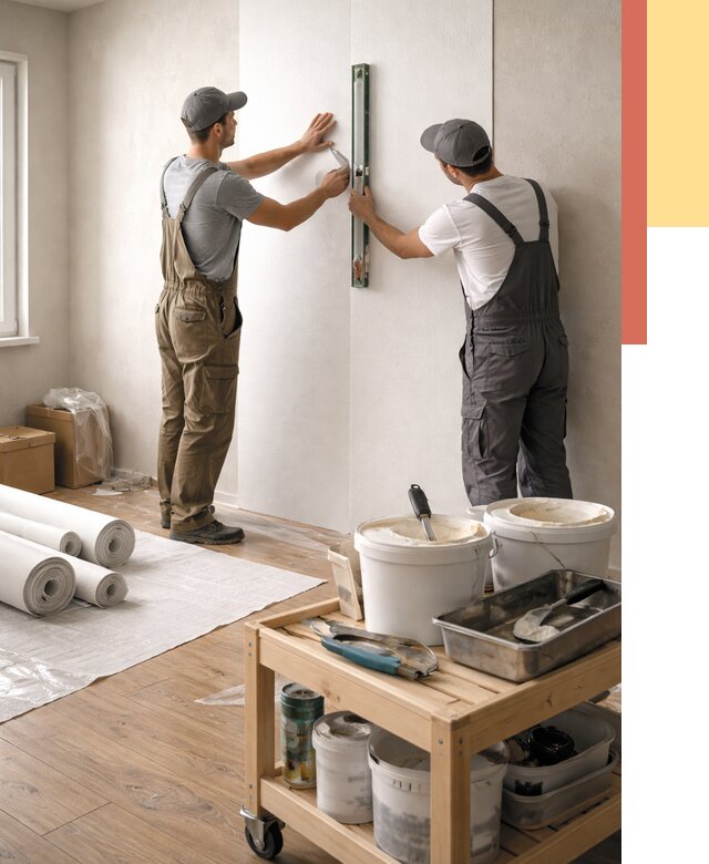 Поклейка стеклообоев в Ачинске от 6585 руб. за м2 — быстро и недорого | ОТДЕЛОЧНИК-Чнс