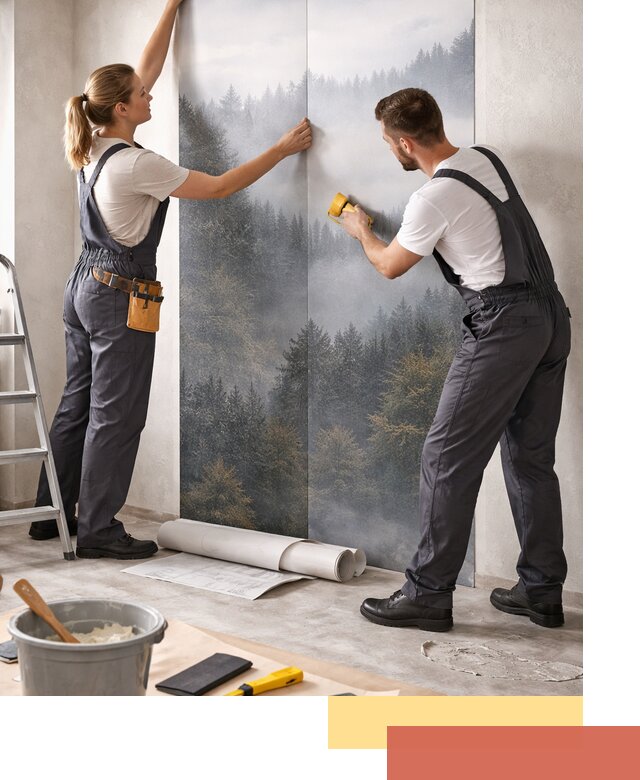 Поклейка фотообоев профессионально в Ачинске под ключ