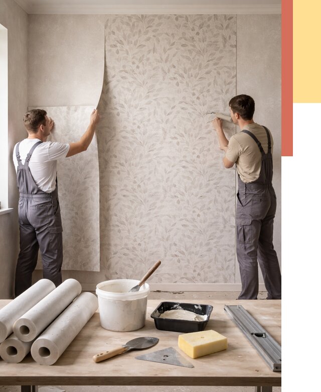 Поклейка обоев с подбором рисунка в Ачинске от 3546 руб. | ОТДЕЛОЧНИК-Чнс - быстро и недорого