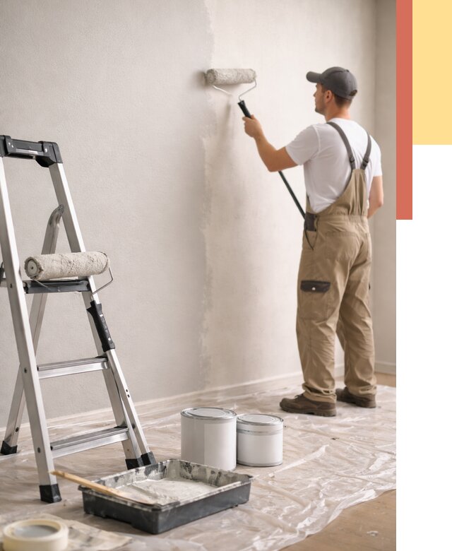 Покраска стен латексной краской в Ачинске от 4559 руб. за м2 | ОТДЕЛОЧНИК-Чнс