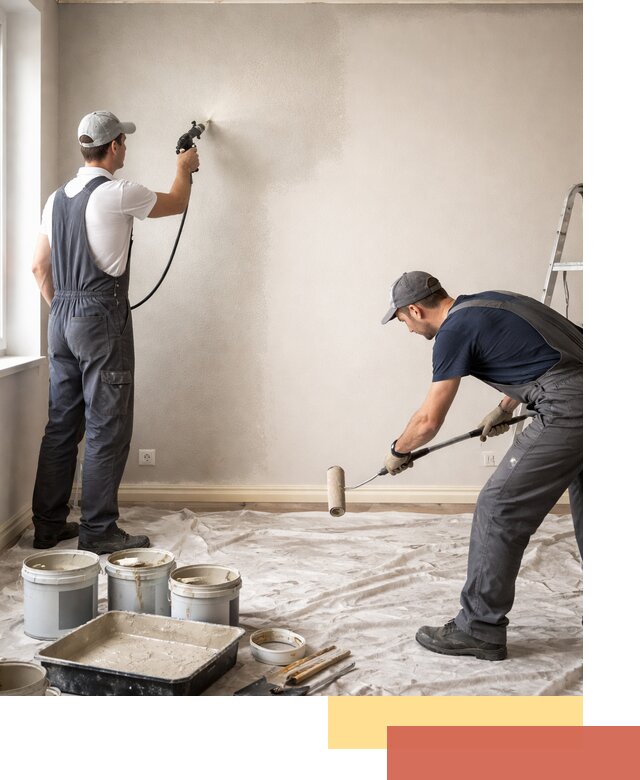 Покраска стен моющейся краской и защита поверхностей в Ачинске