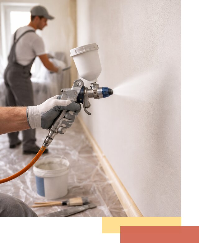 Покраска стен краскопультом в Ачинске быстро и качественно