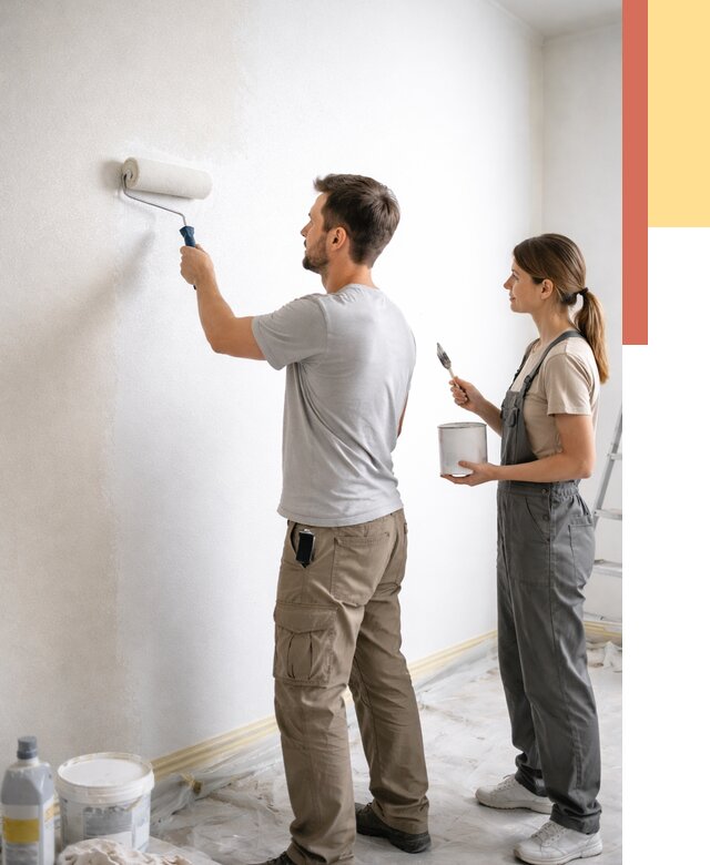 Окраска стен по стеклохолсту в Ачинске от 4559 руб/м² под ключ | ОТДЕЛОЧНИК-Чнс