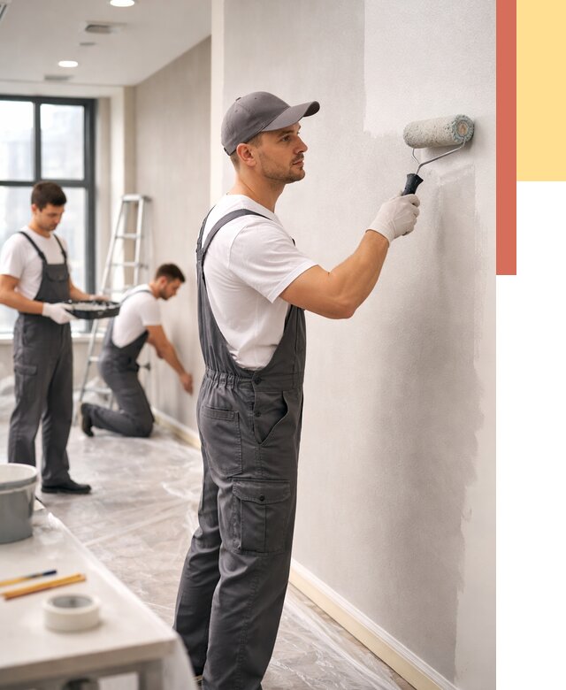 Покраска стен в офисе в Ачинске от 8611 руб. — быстро и недорого | ОТДЕЛОЧНИК-Чнс