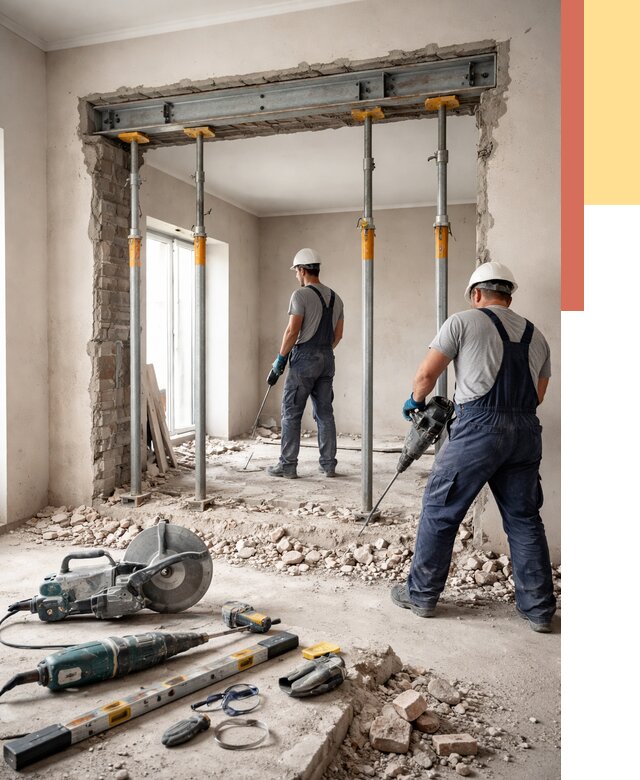 Прорезка проема в стене в Ачинске от 4559 руб. — быстро и недорого | ОТДЕЛОЧНИК-Чнс