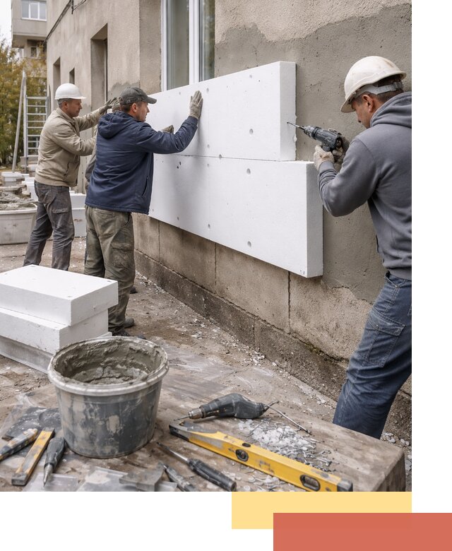 Утепление наружных стен пенопластом в Ачинске