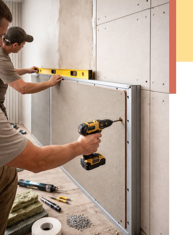 Шумоизоляция стен панелями ЗИПС в Ачинске от 2229 руб./м² под ключ | ОТДЕЛОЧНИК-Чнс