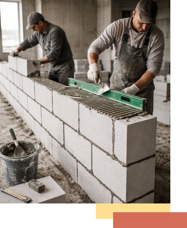 Кладка перегородок из газобетона в Ачинске быстро и качественно