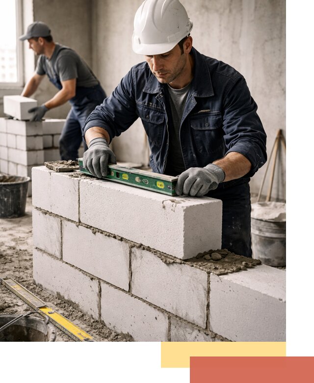 Кладка перегородок из пеноблока под ключ в Ачинске