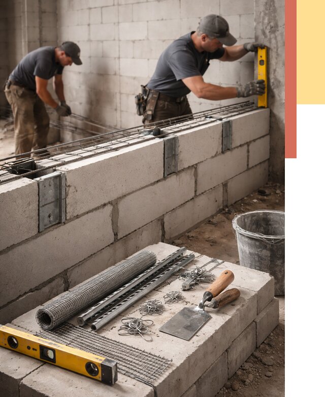 Армирование кладки перегородок в Ачинске от 760 руб. под ключ | ОТДЕЛОЧНИК-Чнс