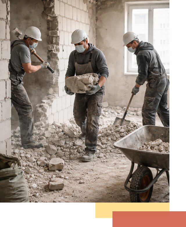 Демонтаж блочных перегородок в Ачинске быстро и аккуратно