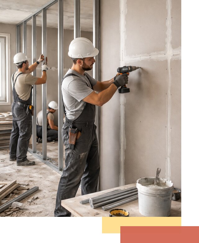 Перегородки из огнестойкого гипсокартона в Ачинске под ключ