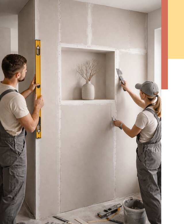 Перегородка из гипсокартона с нишей в Ачинске от 3292 руб. под ключ | ОТДЕЛОЧНИК-Чнс