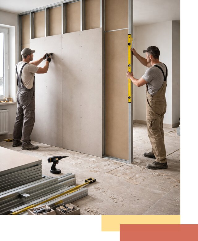 Зонирующая перегородка из гипсокартона под ключ в Ачинске