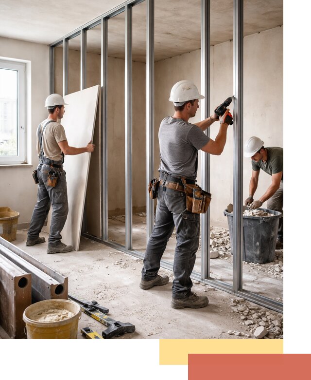 Перенос гипсокартонной перегородки в Ачинске профессионально и быстро