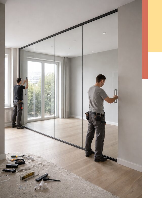 Изготовление стеклянных перегородок в Ачинске от 12511 руб. под ключ | ОТДЕЛОЧНИК-Чнс