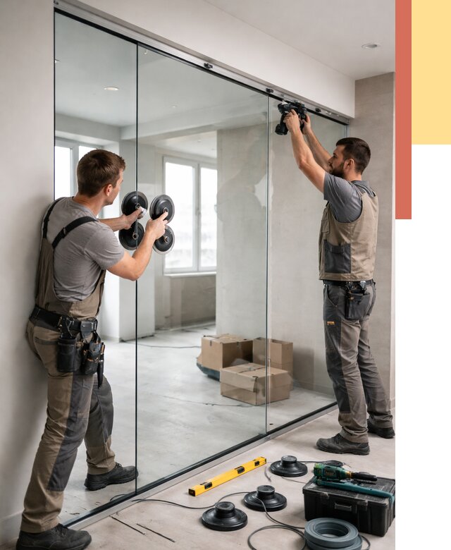 Монтаж стеклянных перегородок в Ачинске от 6585 руб. | ОТДЕЛОЧНИК-Чнс