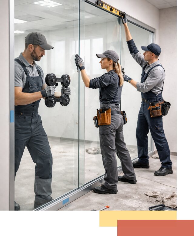 Профессиональный монтаж стеклянных перегородок в Ачинске