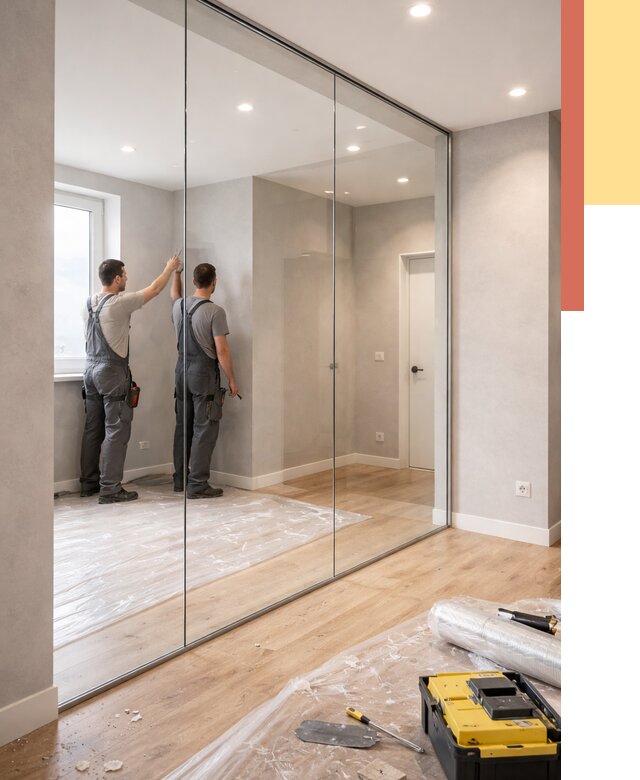 Безрамные стеклянные перегородки в Ачинске — монтаж от 9624 руб. | ОТДЕЛОЧНИК-Чнс