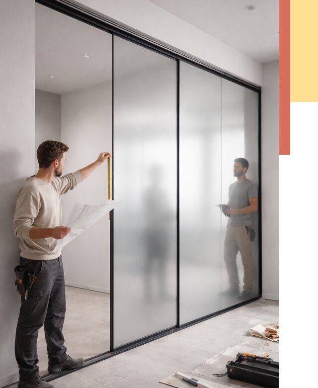 Матовые стеклянные перегородки в Ачинске от 8611 руб. — монтаж и установка | ОТДЕЛОЧНИК-Чнс