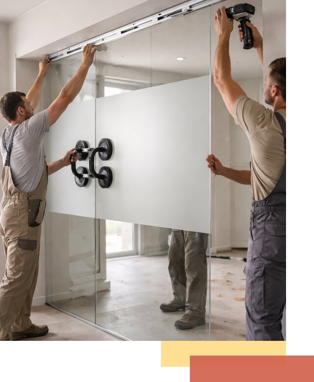 Матовые стеклянные перегородки под ключ в Ачинске