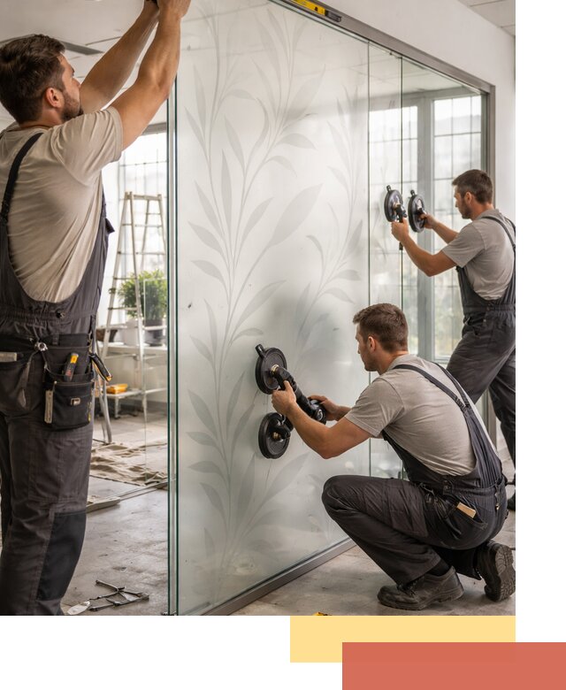 Стеклянные перегородки с рисунком на заказ в Ачинске