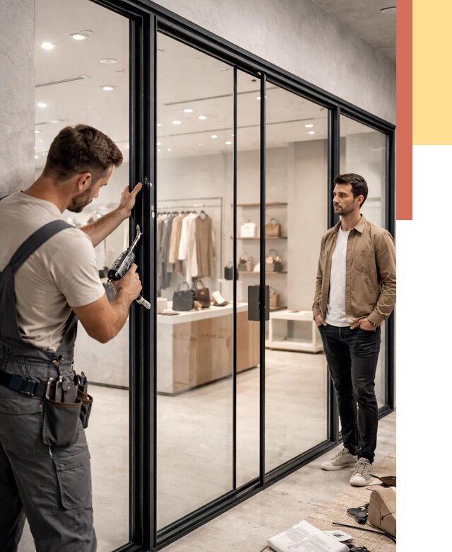 Стеклянные перегородки для магазинов в Ачинске от 8307 руб. под ключ | ОТДЕЛОЧНИК-Чнс