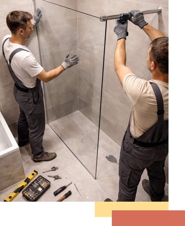 Стеклянные перегородки для душа в Ачинске — изготовление и монтаж