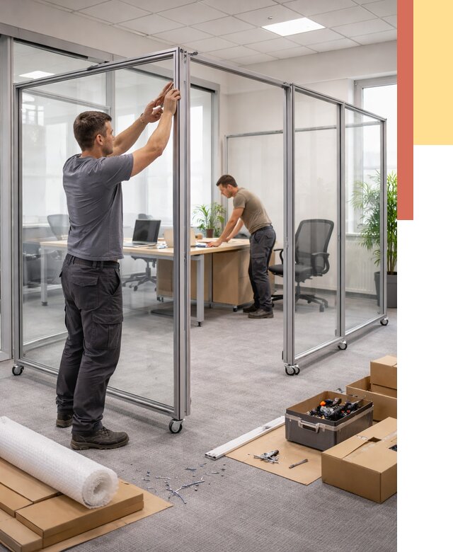 Мобильные офисные перегородки в Ачинске от 12663 руб. — установка под ключ | ОТДЕЛОЧНИК-Чнс